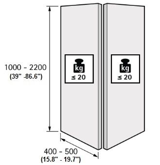 Hettich WingLine 770 Door Dimensions