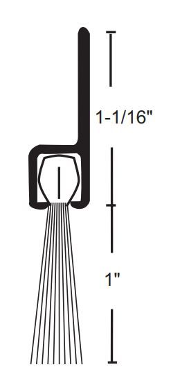 Product Specs of NGP 608 Door Bottom Sweep with Nylon Brush
