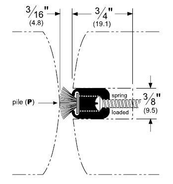 Product Specs for Mortised Meeting Stile with Self-Adjusting Pile Brush Seal