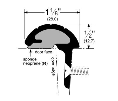 Meeting Stile with Sponge Neoprene Seal, 'T' Shape