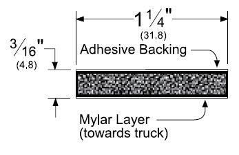 Product Specs of Mylar Backed Sponge Vinyl Camper Tape by Pemko, P480