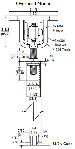 Product Specs for H800S Overhead Mount