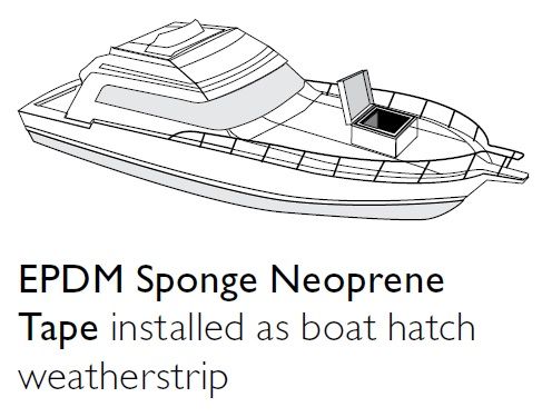EPDM Sponge Neoprene Weatherstripping Tape by Pemko on Boat Hatchway