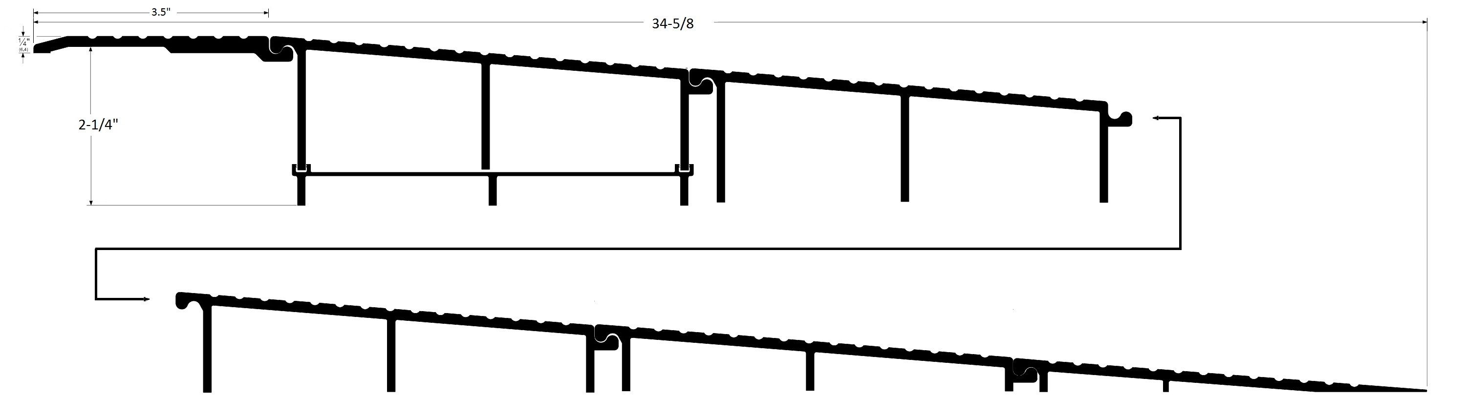 Product Specs for a 2.25" Modular Ramp with Short Top Plate