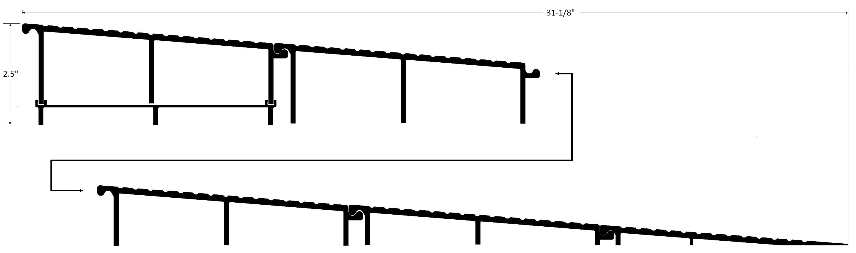 Product Specs for Flush Modular Ramp with 2.5" Offset