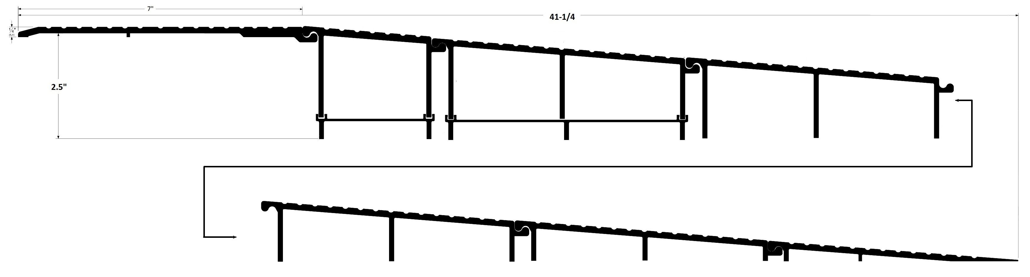 Product Specs for Modular Ramp with 2.5" Offset and 7" Top Plate