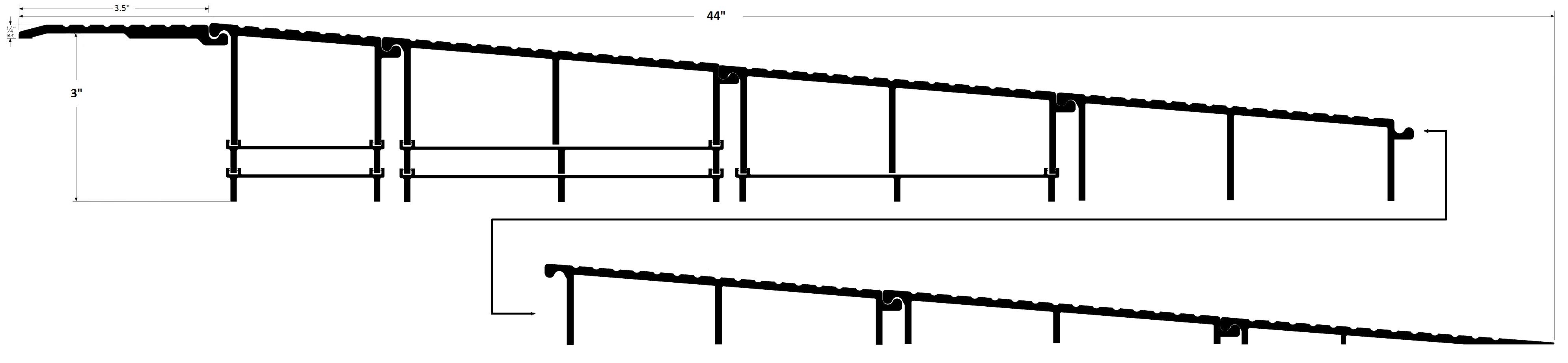 Product Specs for 3.0" Modular Ramp with 3.5" Top Plate