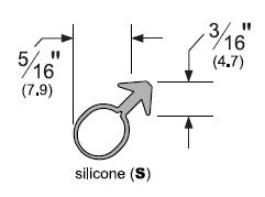 Product Specs of Silicone Ring Kerf Weatherstrip, 5/16" Width, by Pemko (S109)
