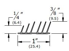 Product Specs for 6 Fin Silicone Weatherstrip by Pemko, S776