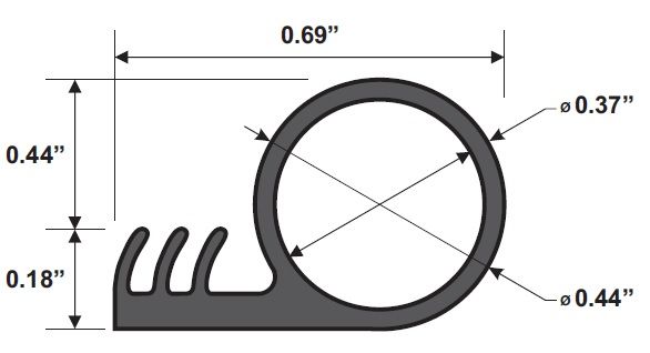 Product Specs of Silicone Bulb Kerf Weatherstrip THKB43 made by TMHardware