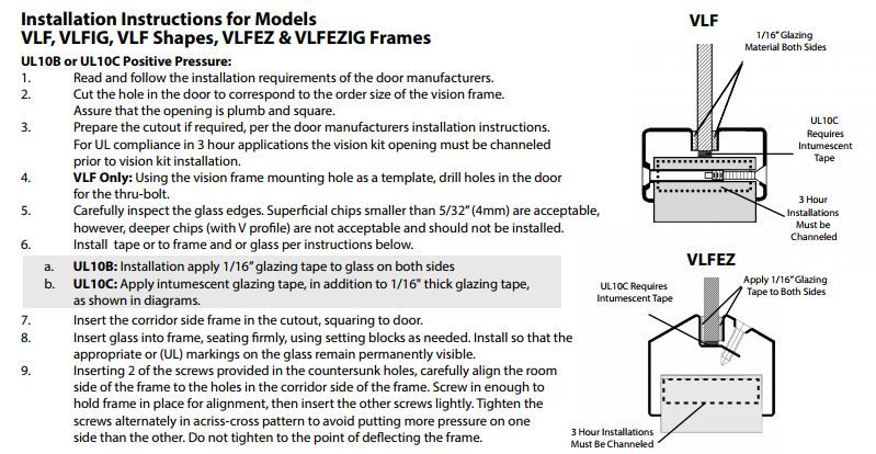 Installation Instructions for VLFEZ