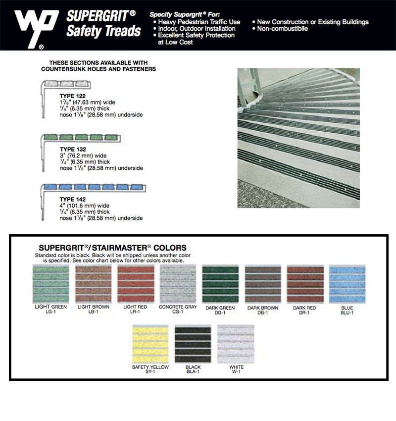 Wooster Supergrit W122, W132, W142 for Steel Pan Concrete Stairs