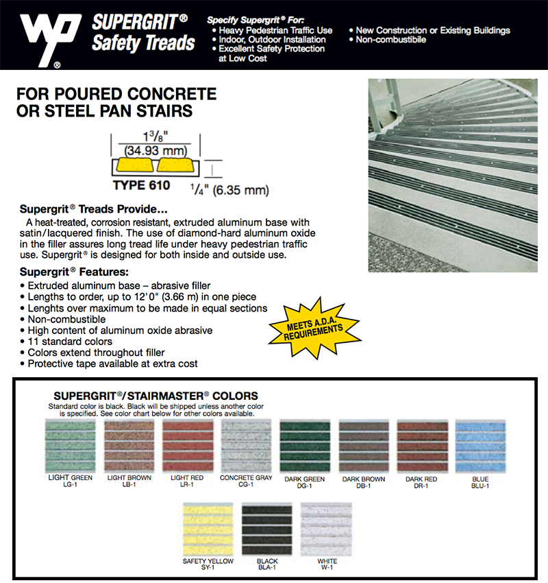 Wooster Supergrit 610 No-Slip Supergrit Tread with 1.375" Width