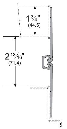 Product Specs for Full Mortised Wide Throw Continuous Hinge in Full Open Position