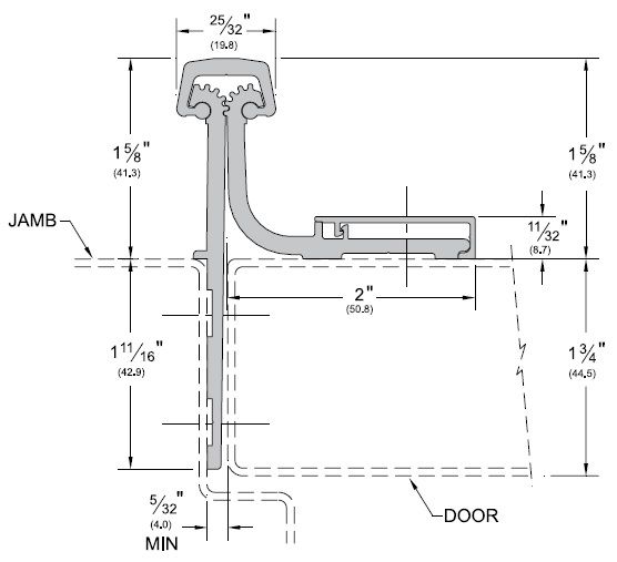 Product Specs for Half Surface Wide Throw Continuous Hinge by Pemko