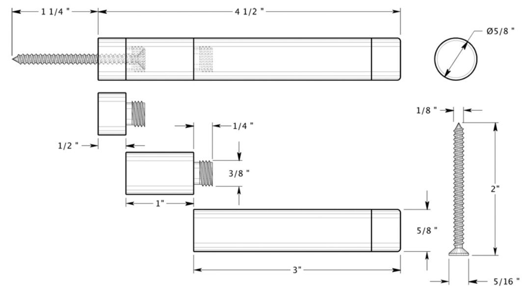 Deltana extendable baseboard door bumper