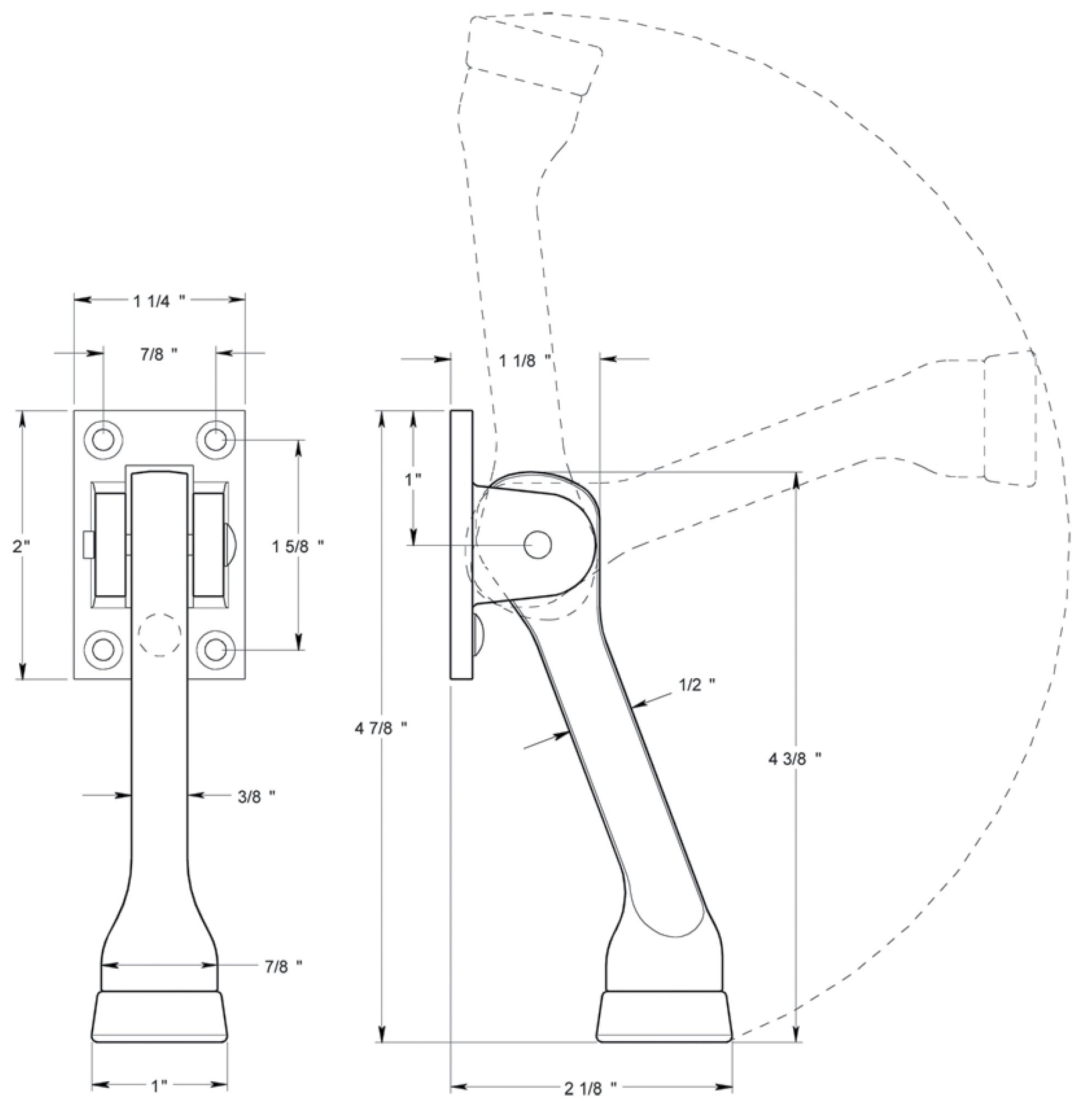 Deltana kickdown holder, 4-7/8" tall