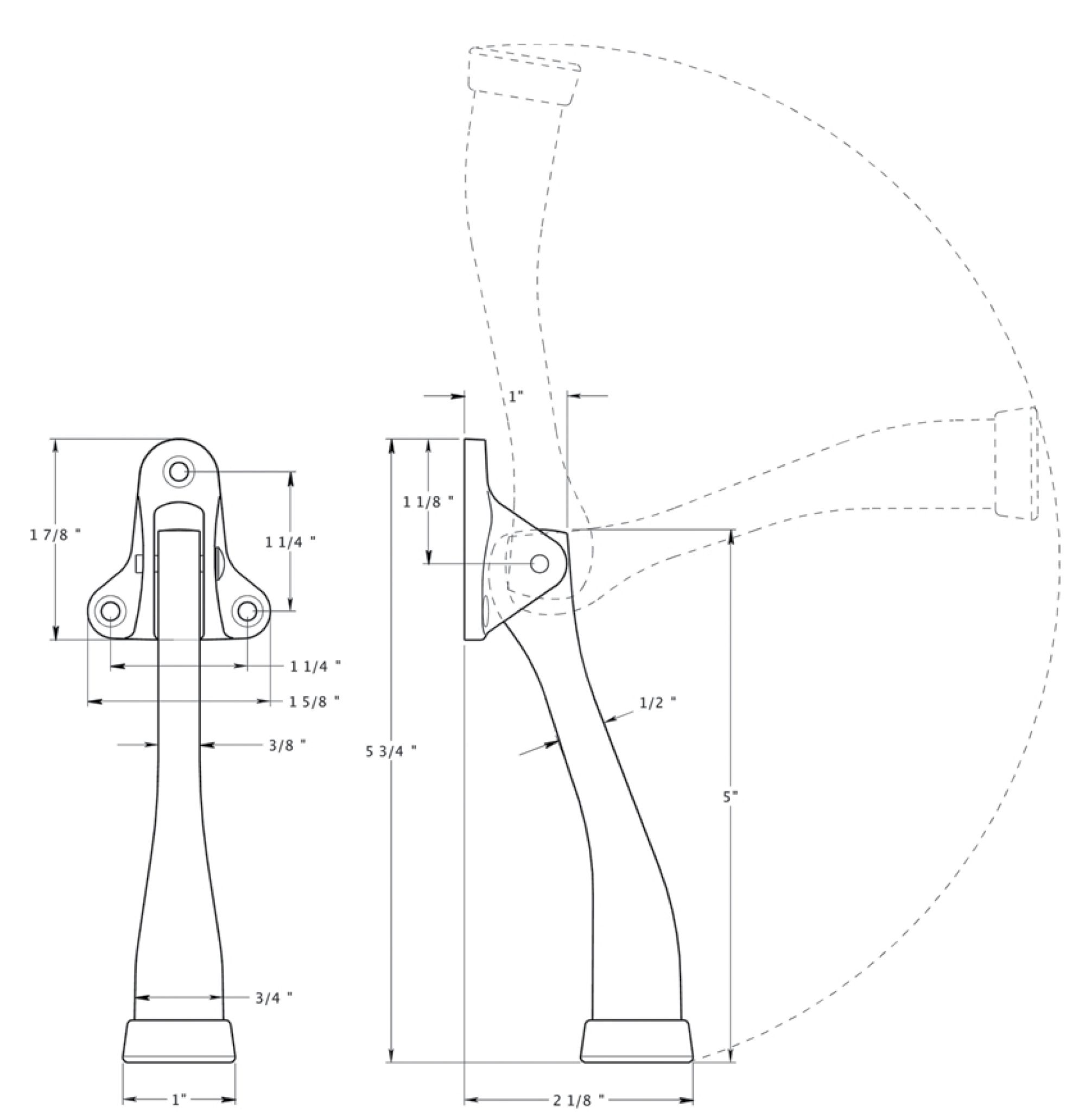 Deltana kickdown holder, 5-3/4" tall