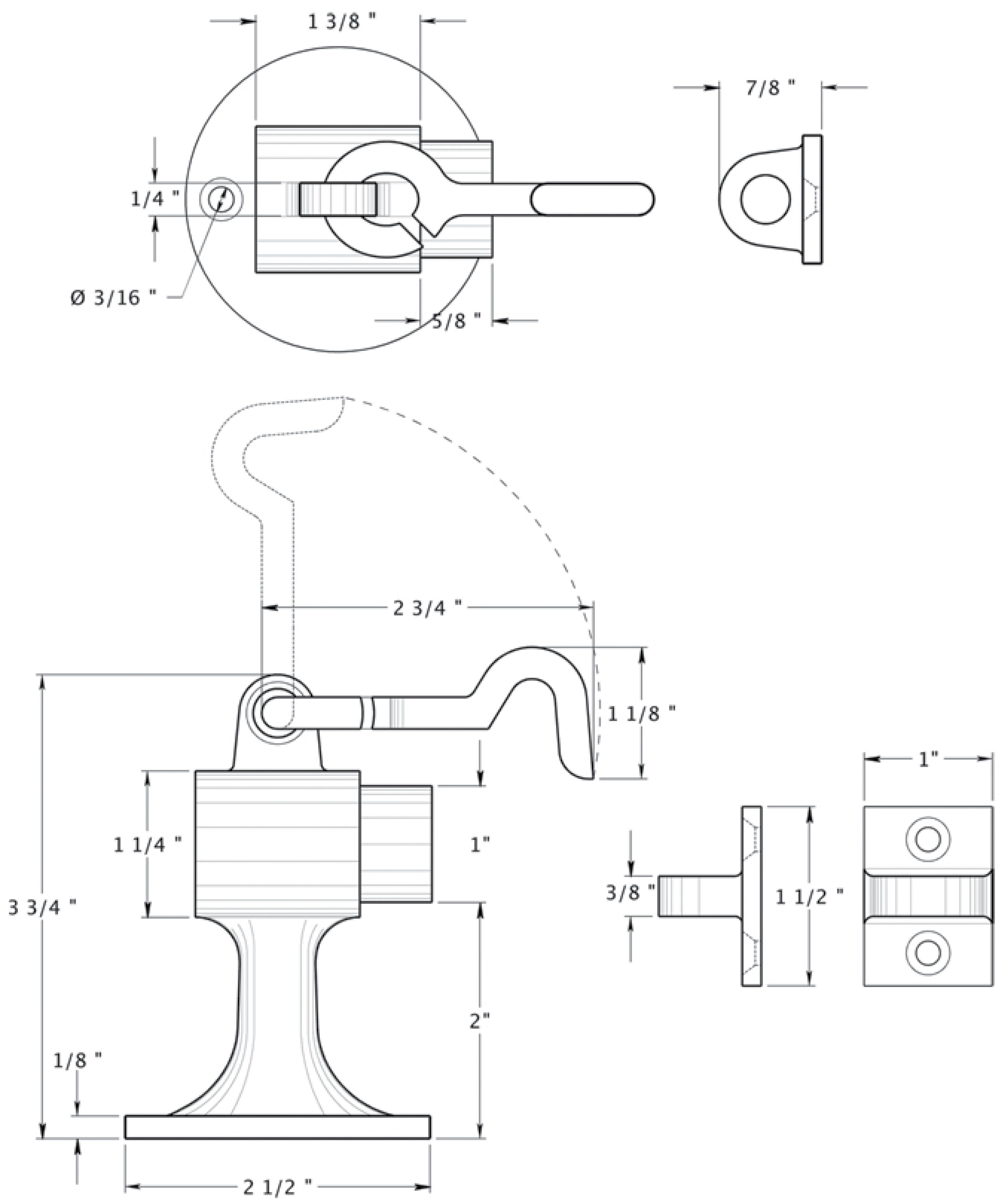 Deltana cement floor mount bumper with ring catch