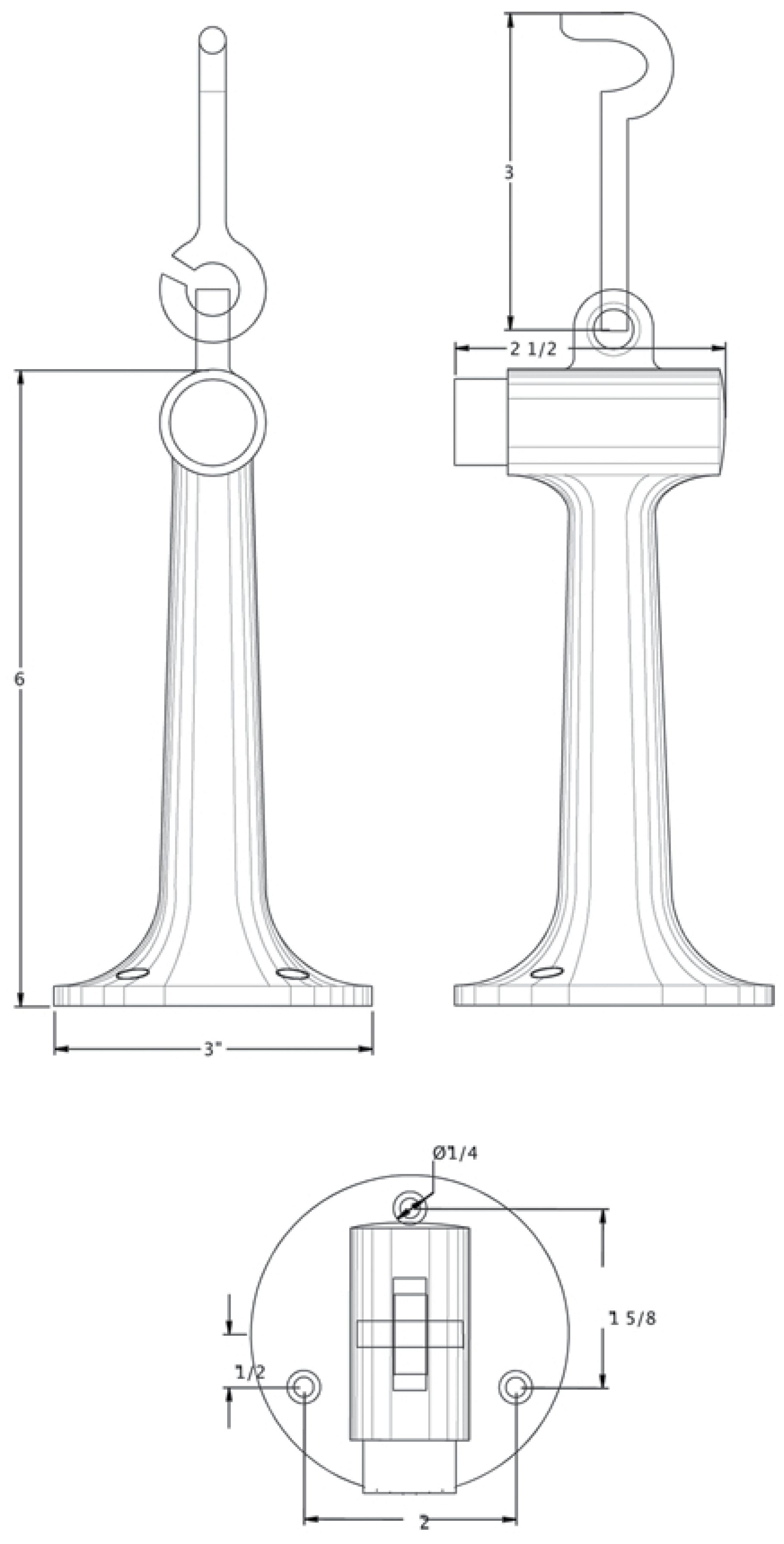 Deltana heavy duty 6" floor mount bumper with ring catch