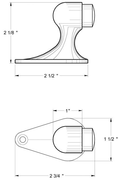 Deltana cement floor mount bumper, 2-1/8" tall