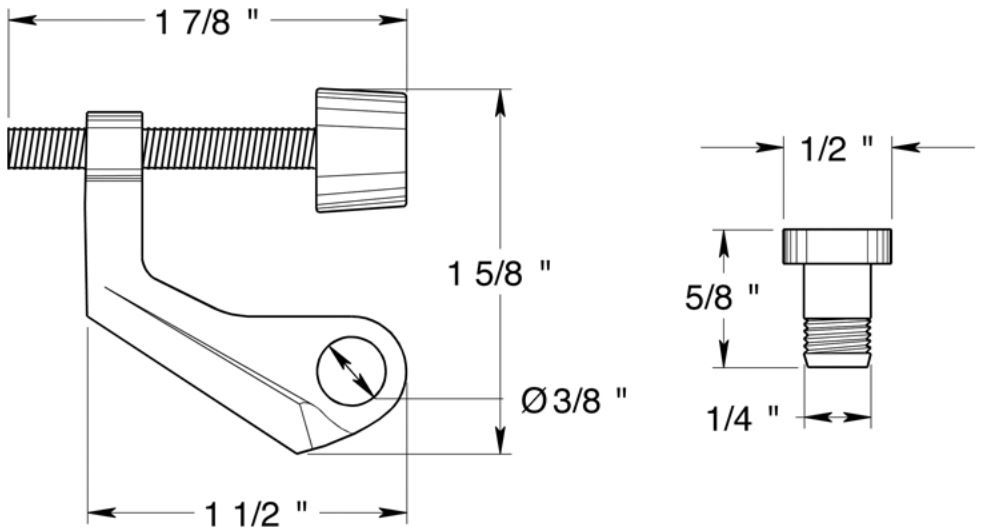 Deltana solid brass door mounted hinge pin stop