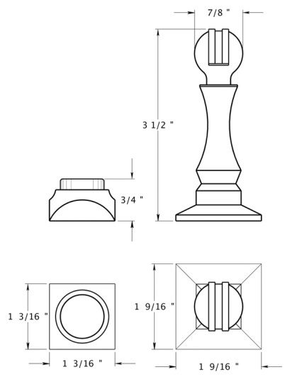 Deltana magnetic door holder stop, 3-1/2" length