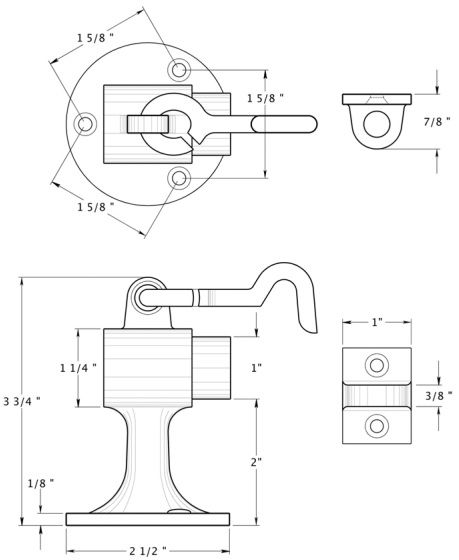 Deltana floor mount bumper with ring catch