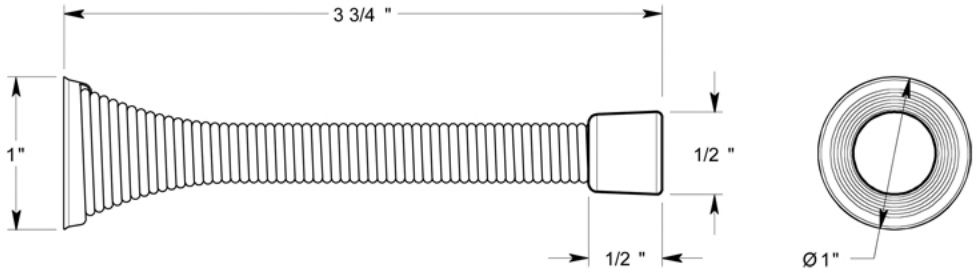 Deltana 3-3/4" projection steel spring stop