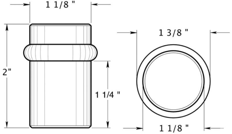 Deltana 2" tall round universal floor bumper