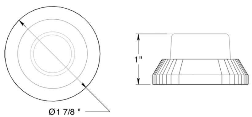Deltana 1-7/8" diameter flush mount bumper