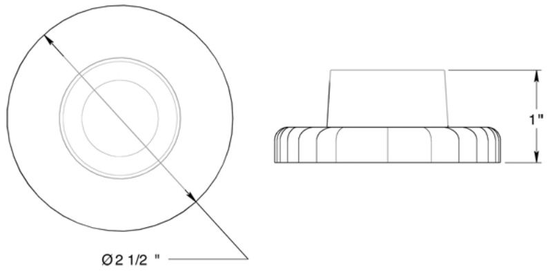 Deltana 2-1/2" diameter wall mount bumper