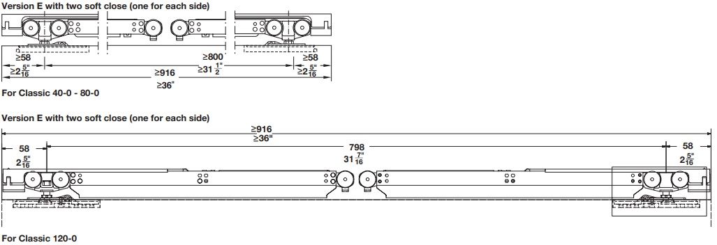 Hafele Slido Classic 40-o - 120-0 Sliding Door Hardware