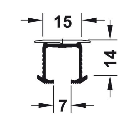 Hafele EKU Clipo 16 H Upper Track Product Specs