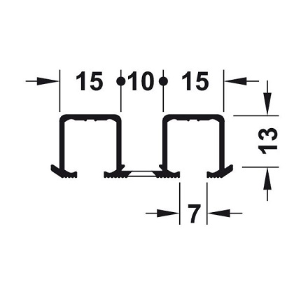 Hafele Double Upper Track for EKU Clipo 16 Product Specs