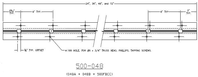 Product Specs of Hager Roton 500-048 Continuous Hinge