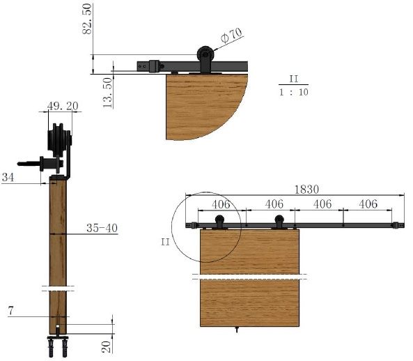 Hager 9456 Economy Barn Door Hardware Product Specs