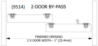 Hager 9514 Sliding Door Hardware Clearance Dimensions