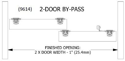 Hager 9614 Sliding Door Hardware Dimensions
