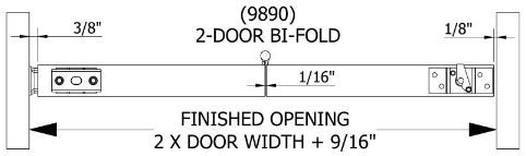 Hager 9890 Sliding Door Series Clearance Dimensions