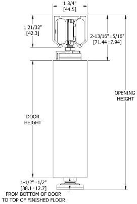 Hager 9890 Sliding Door Series Dimensions