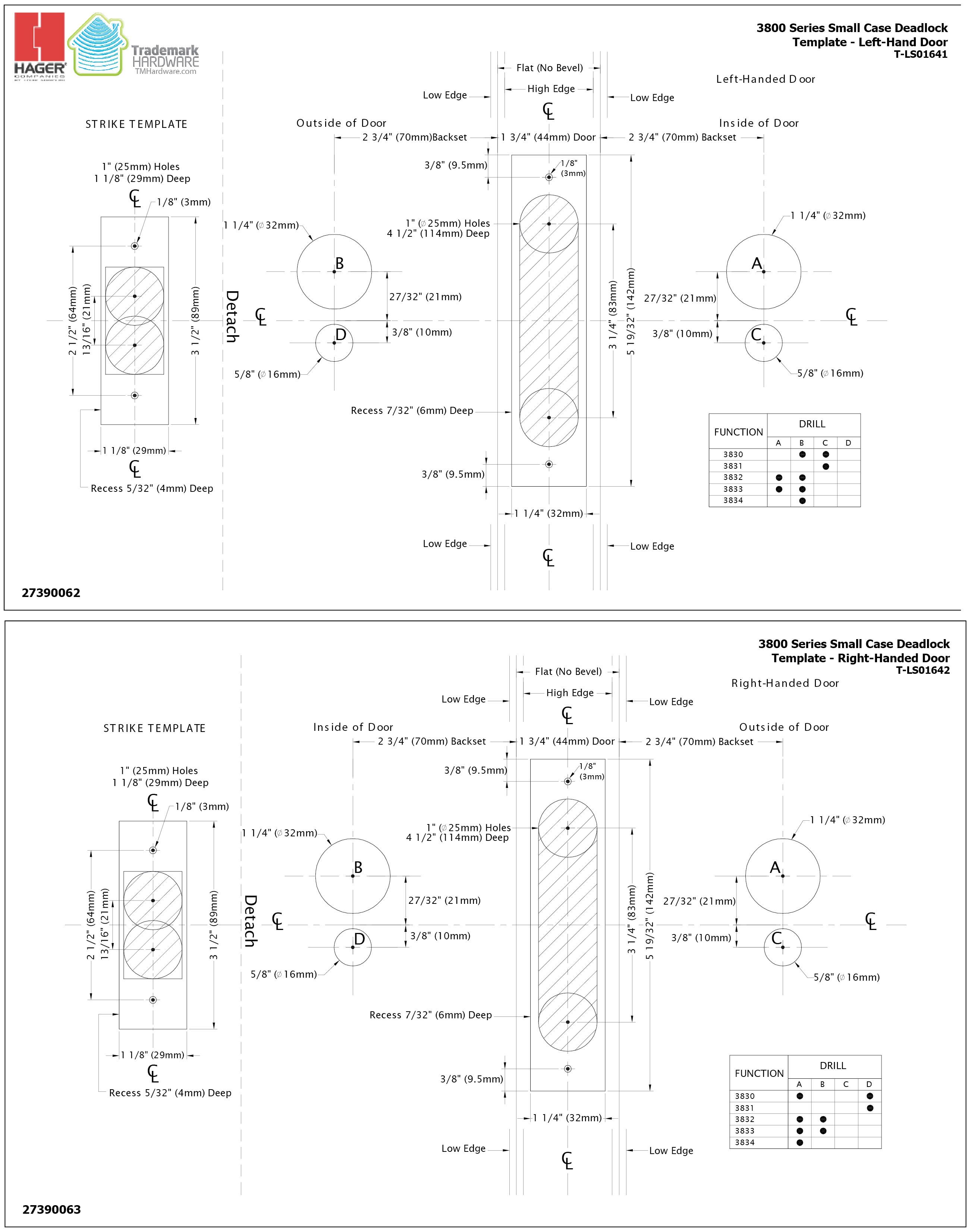 3800 series small case deadlock template