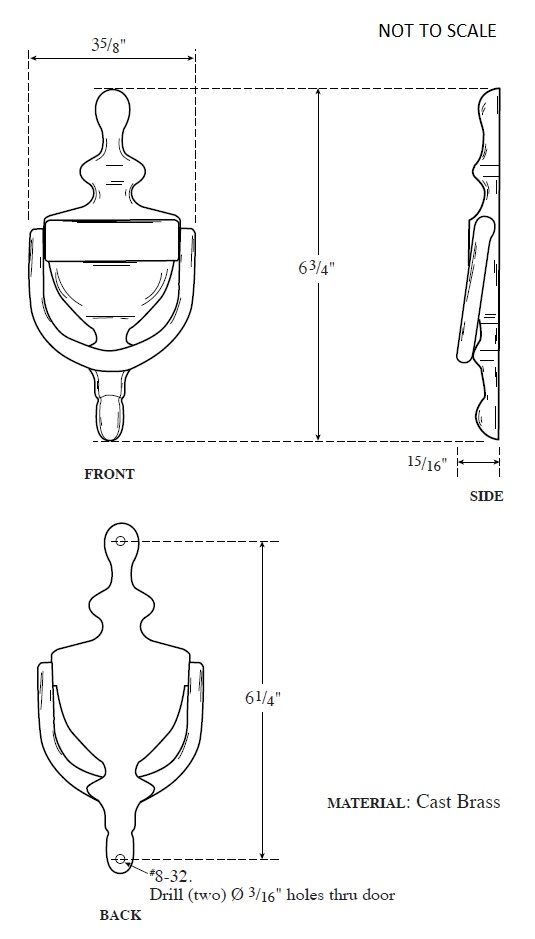 Product Specs of Rockwood 611 Door Knocker