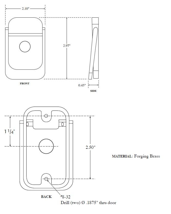 Product Specs of Rockwood 614V Door Knocker with Viewer