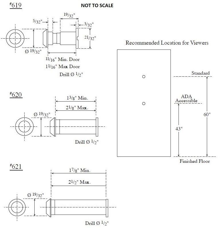 Installation Guide of Rockwood 160° Door Viewer 619-620