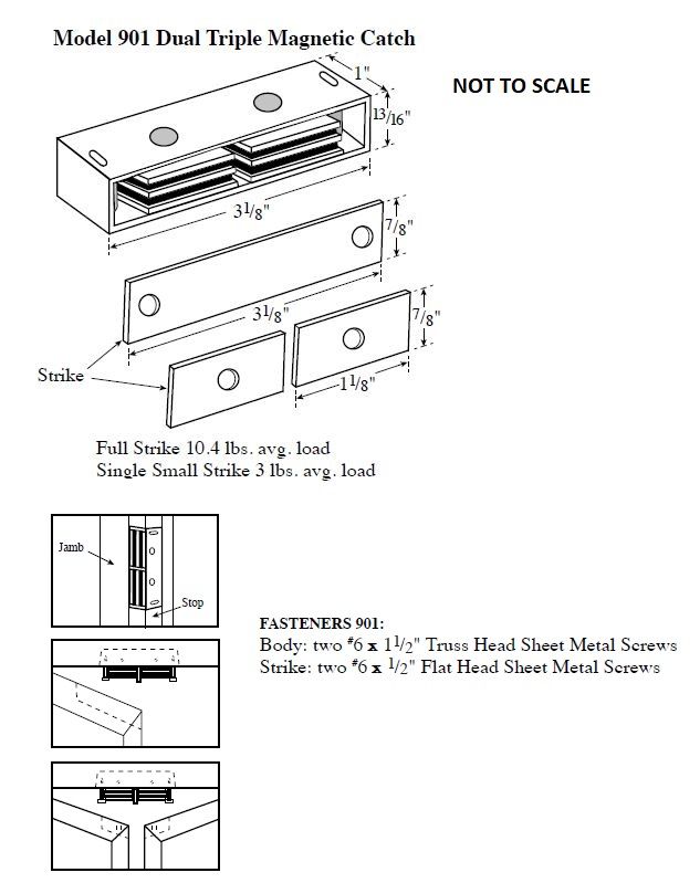 Product Specs of Rockwood Extra Heavy Duty Magnetic Catch #901