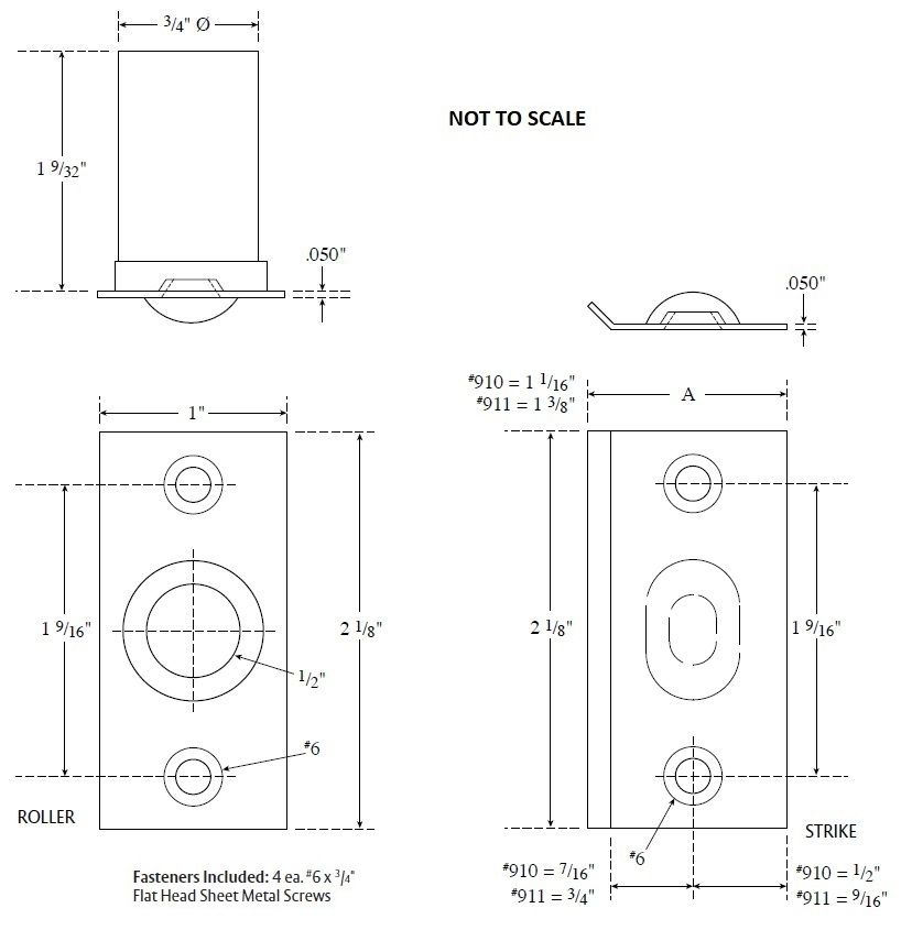 Product specs Rockwood Adjustable Ball Catch Square Corners #910 - #911