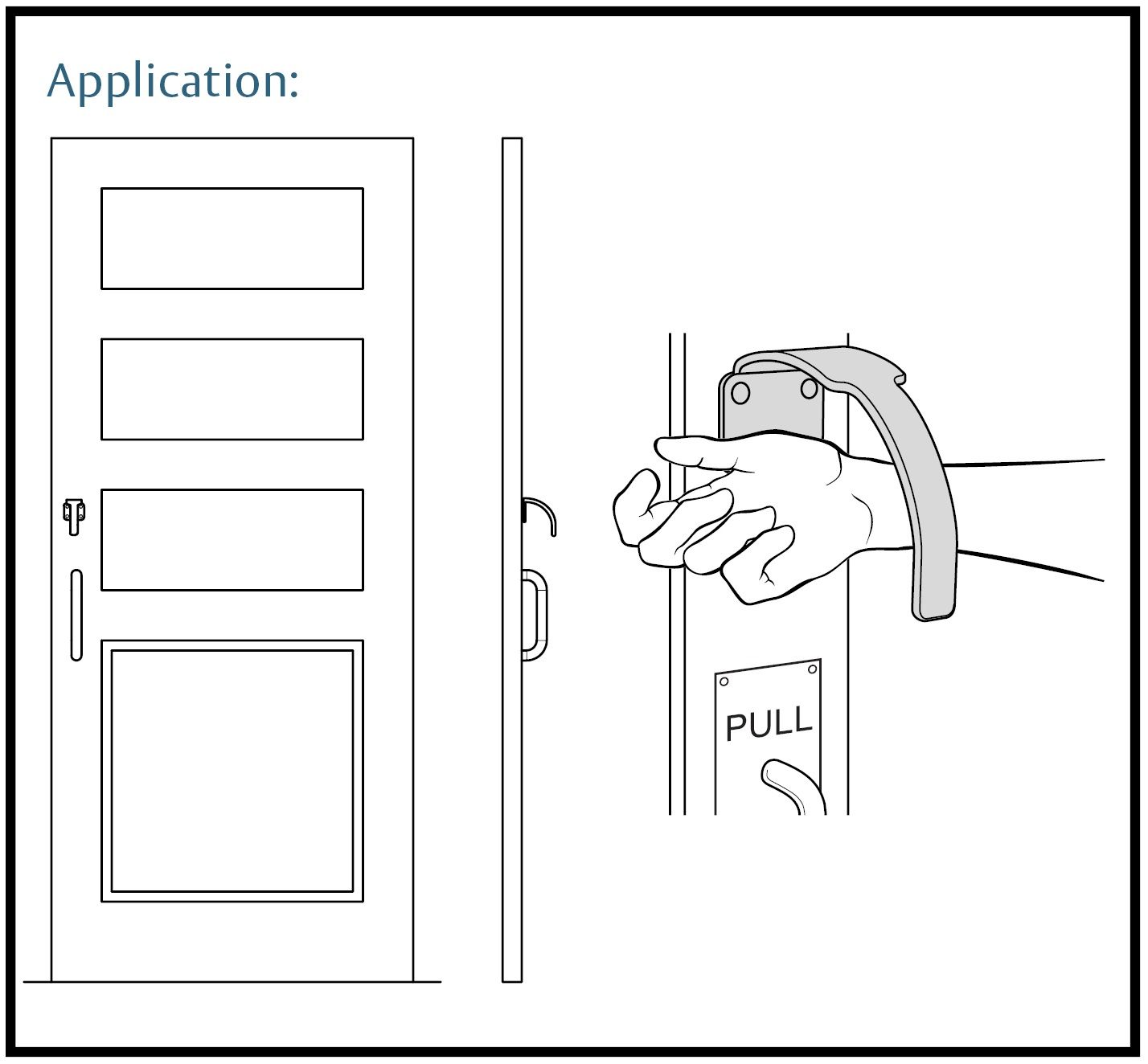 Product Specs of Hands Free Door Pull Rockwood AP1141
