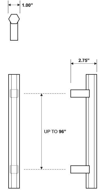 Rockwood RM7700 Hex Door Pull
