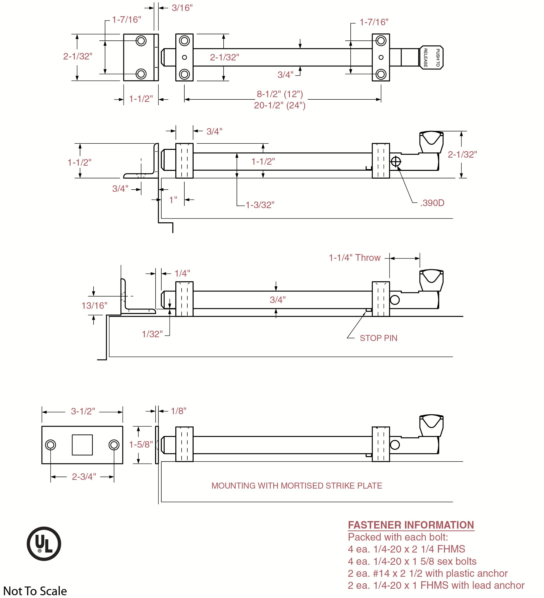 Rockwood heavy duty surface bolt